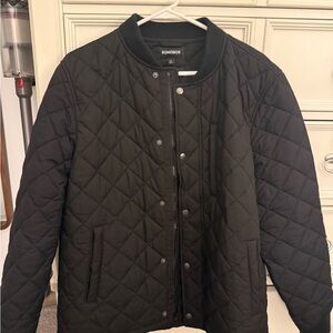 Bonobos Quilted Black Bomber Jacket